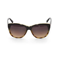 Adrienne Vittadini Wrapped Cateye With Top Brow Bar Inlay Womens UV Protection Cat Eye Sunglasses