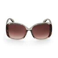 Adrienne Vittadini Femme With Metal Bar N Quilted Detail Womens UV Protection Square Sunglasses