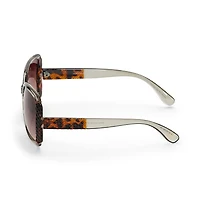 Adrienne Vittadini Femme With Metal Bar N Quilted Detail Womens UV Protection Square Sunglasses