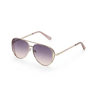 BCBGeneration With Cut-Out Detail Womens UV Protection Aviator Sunglasses