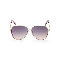 BCBGeneration With Cut-Out Detail Womens UV Protection Aviator Sunglasses