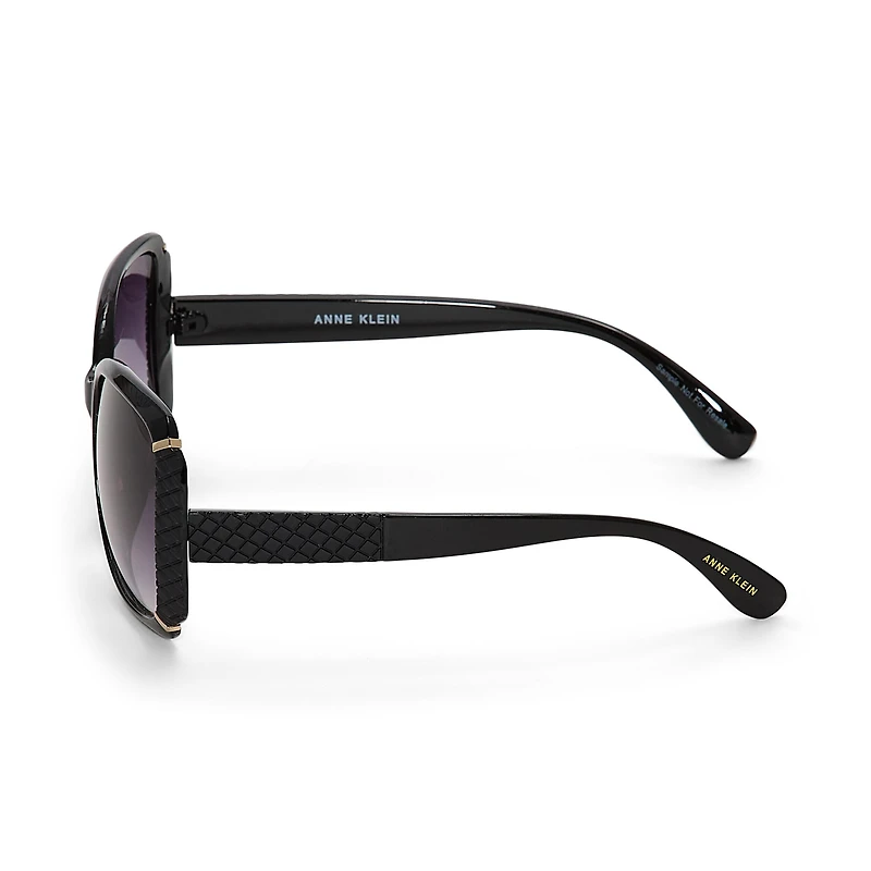 Adrienne Vittadini Femme Rectangle Metal Bar N Quilted Detail Womens UV Protection Square Sunglasses