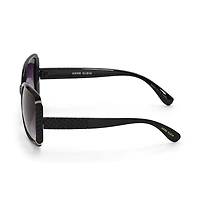Adrienne Vittadini Femme Rectangle Metal Bar N Quilted Detail Womens UV Protection Square Sunglasses