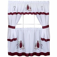 Cabernet 3-pc. Rod Pocket Kitchen Curtains & Drapes Window Set