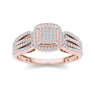 1/3 CT.T.W. Natural Diamond 10K Rose Gold Engagement Ring