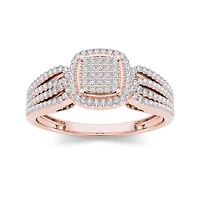 1/3 CT.T.W. Natural Diamond 10K Rose Gold Engagement Ring