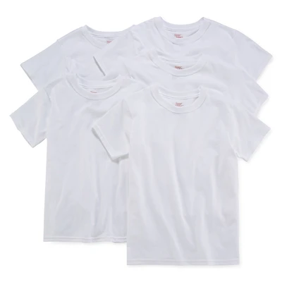 Hanes Ultimate Little & Big Boys 5 Pack Moisture-Wicking Crew Neck Short Sleeve T-Shirt