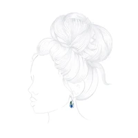 Sparkle Allure Womens Blue Pure Silver Over Brass Pear Drop Earrings