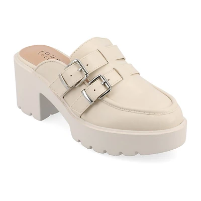 Journee Collection Brydie Womens Moc Closed Toe Block Heel Pumps