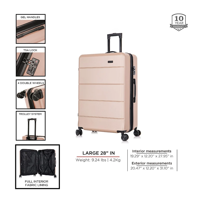 InUSA Elysian 28 Inch Hardside Expandable Lightweight Checked Spinner Luggage