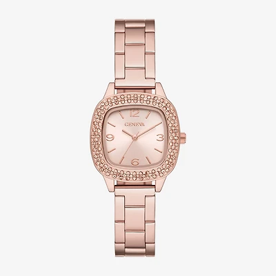 Geneva Womens Crystal Accent Rose Goldtone Bracelet Watch Fmdjm292