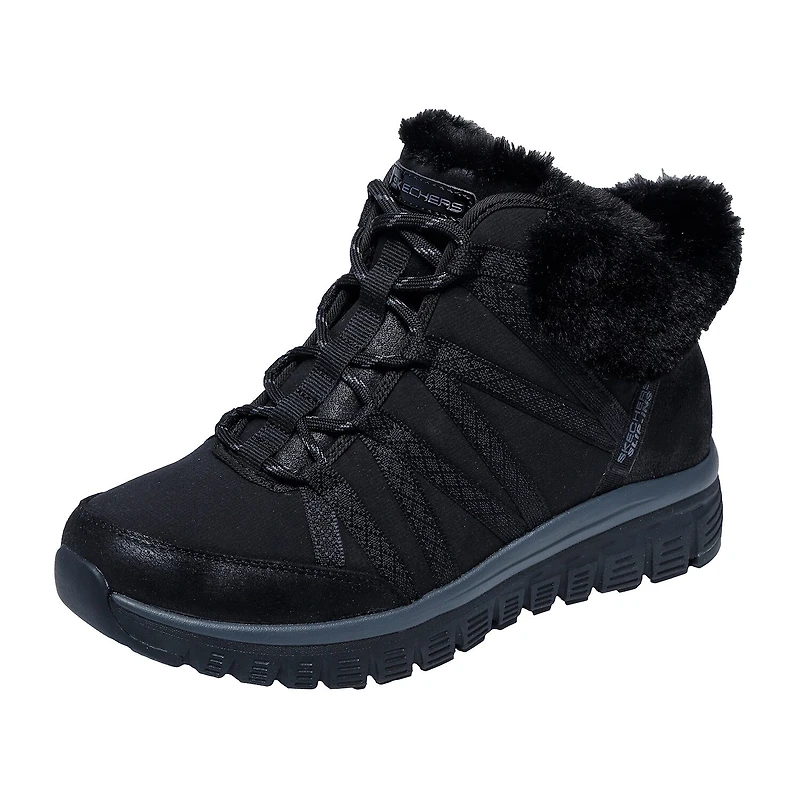 Skechers Womens Graceful Flat Heel Lace Up Boots