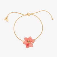 Bijoux Bar Delicates Womens Glass Flower Bolo Bracelet