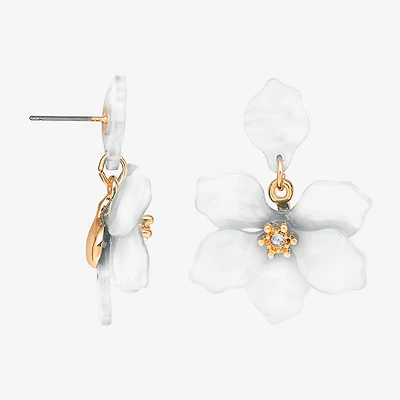 Bijoux Bar Delicates Womens Glass Flower Drop Earrings