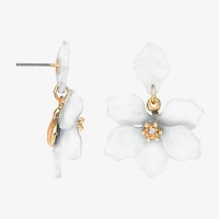 Bijoux Bar Delicates Womens Glass Flower Drop Earrings