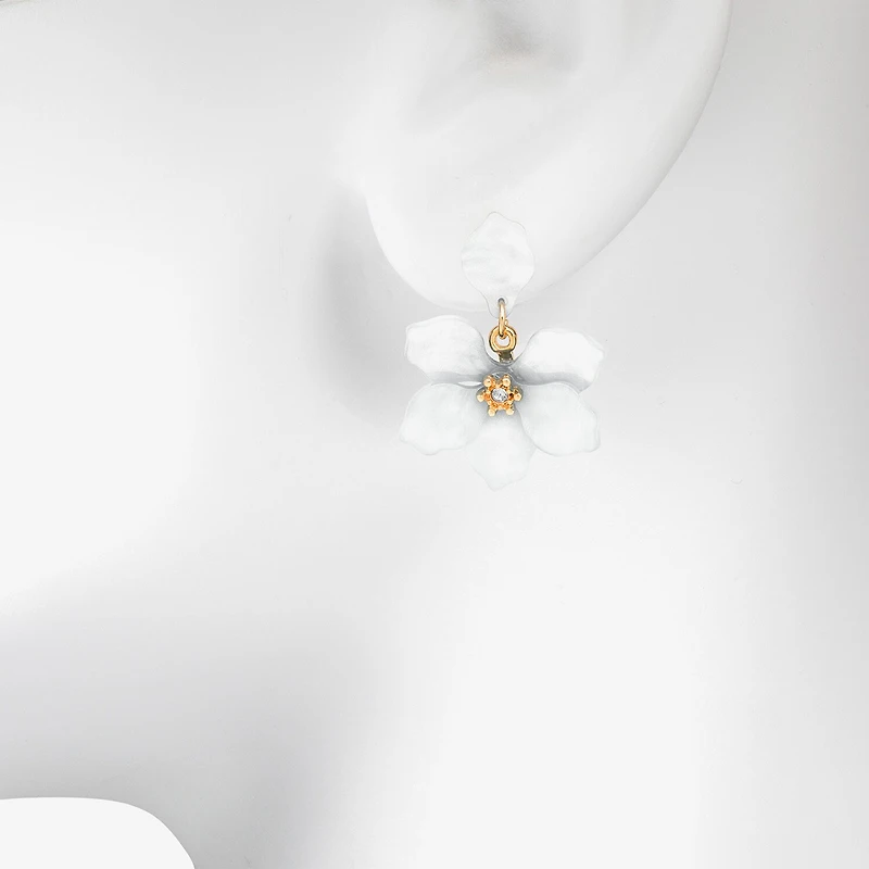 Bijoux Bar Delicates Womens Glass Flower Drop Earrings