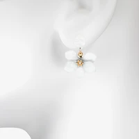 Bijoux Bar Delicates Womens Glass Flower Drop Earrings