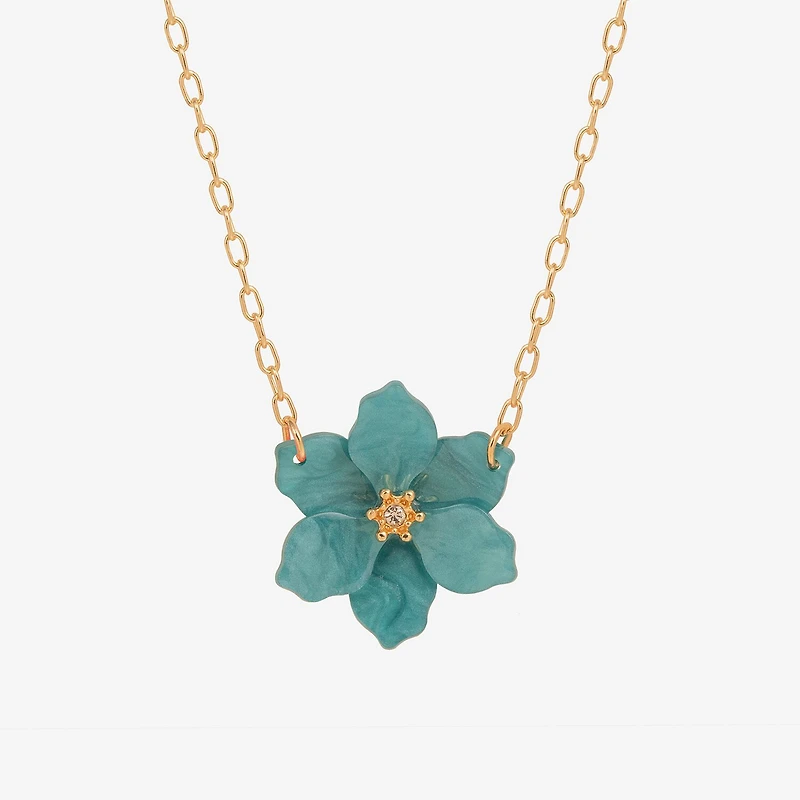 Bijoux Bar Delicates Womens Glass Fleur De Lis 16 Inch Pendant Necklace