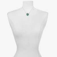 Bijoux Bar Delicates Womens Glass Fleur De Lis 16 Inch Pendant Necklace