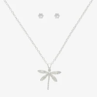 Mixit Pendant Necklace & Stud Earring Dragonfly Womens Cubic Zirconia 2-pc. Jewelry Set