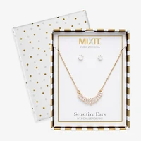 Mixit Frontal Necklace & Stud Earring Womens Cubic Zirconia 2-pc. Jewelry Set