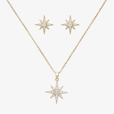 Mixit Pendant Necklace & Stud Earring Womens Cubic Zirconia Star 2-pc. Jewelry Set