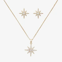 Mixit Pendant Necklace & Stud Earring Womens Cubic Zirconia Star 2-pc. Jewelry Set