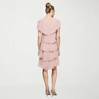 S. L. Fashions Womens V Neck Sleeveless Shift Dress