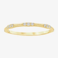 (I / Si2) Womens 1/7 CT. T.W. Lab Grown White Diamond 10K Gold Wedding Band