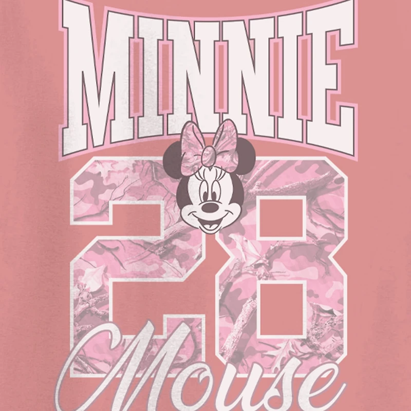 Minnie Varsity Boyfriend Tee Womens Juniors Crew Neck Short Sleeve Loose Fit Mouse Graphic T-Shirt