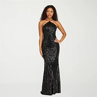 B. Smart Womens Juniors Sleeveless Sequin Slip Dress