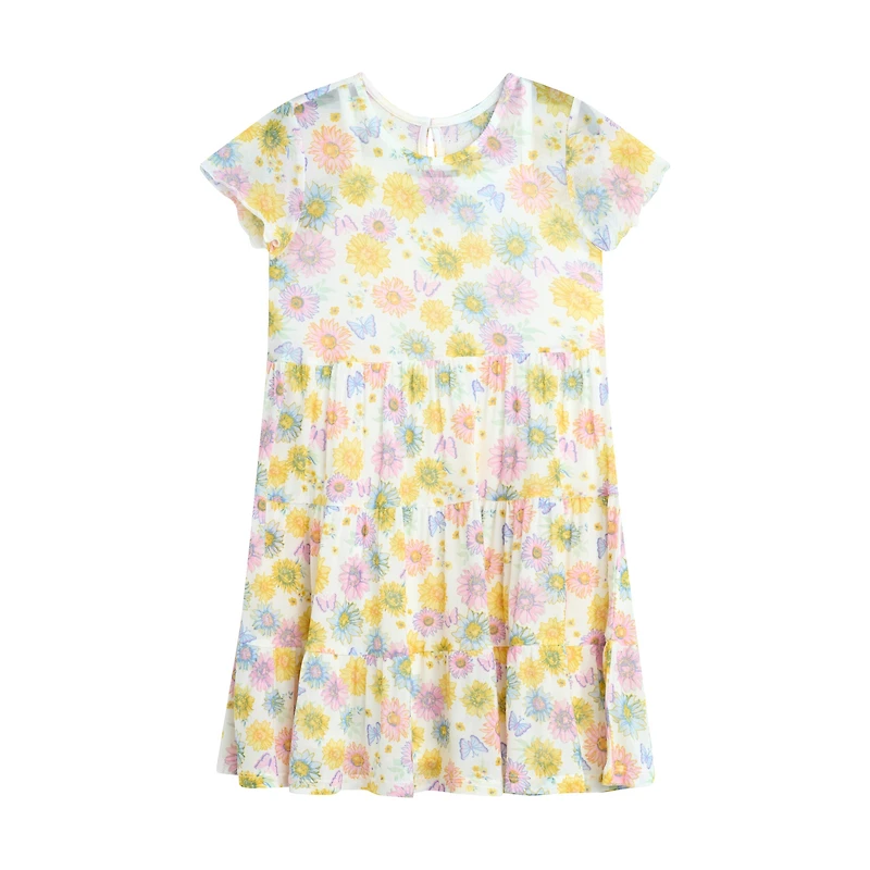by&by girl Little Girls Cap Floral 2-pc. Dress Set