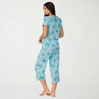 Cuddl Duds Womens Short Sleeve 2-pc. Pajama Set