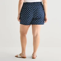 St. John's Bay Womens High Rise Plus Pull-On Short