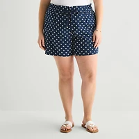 St. John's Bay Womens High Rise Plus Pull-On Short