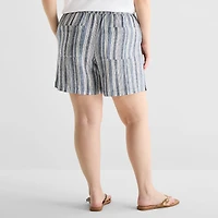A.N.A Womens Plus High Rise 5" Pull-On Short
