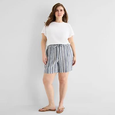 A.N.A Womens Plus High Rise 5" Pull-On Short