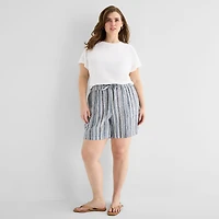 A.N.A Womens Plus High Rise 5" Pull-On Short