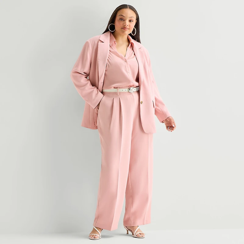 Worthington Womens Plus Relaxed Fit Blazer
