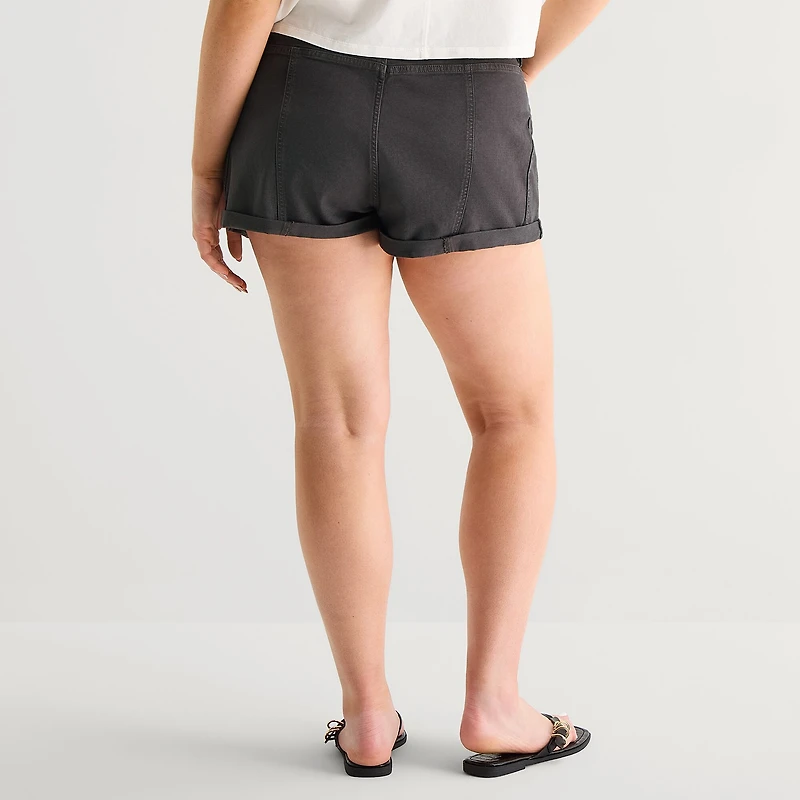 Arizona Womens 1 1/2" Low Rise Juniors Plus Chino Short