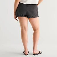 Arizona Womens 1 1/2" Low Rise Juniors Plus Chino Short