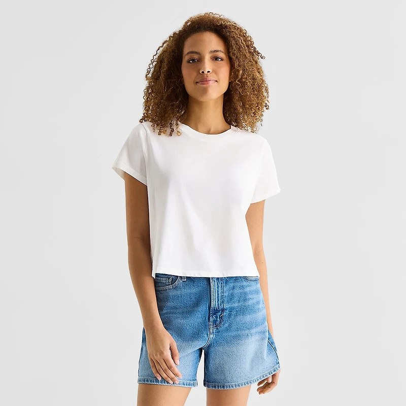 a.n.a Womens Crew Neck Short Sleeve T-Shirt