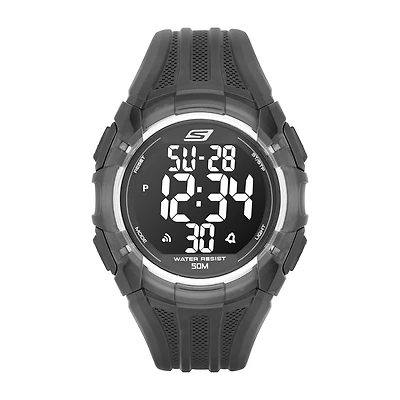 Skechers El Porto Mens Digital Black Strap Watch Sr1008