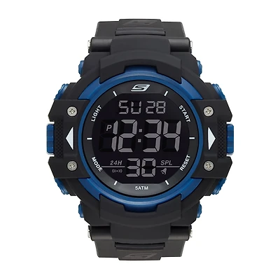 Skechers Keats Mens Chronograph Digital Black Strap Watch Sr1035