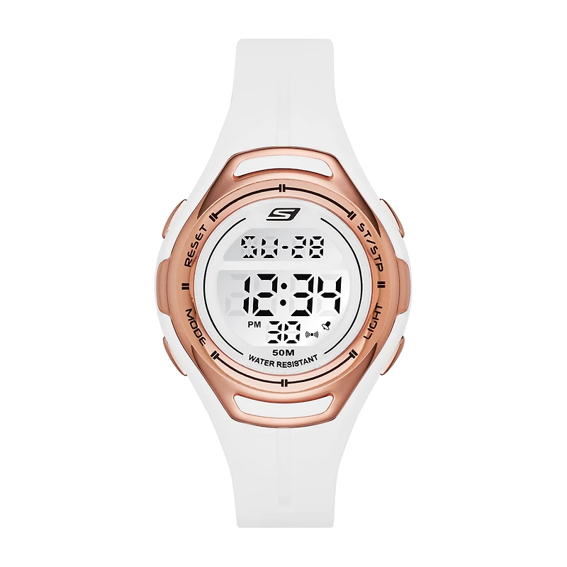 Skechers Artesia Womens Chronograph Digital White Strap Watch Sr2011
