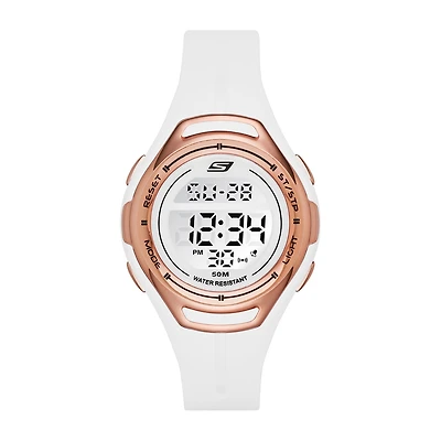 Skechers Artesia Womens Chronograph Digital White Strap Watch Sr2011