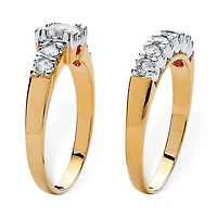 Womens 2 1/ CT. T.W. Cubic Zirconia 18K Gold Over Brass Bridal Set