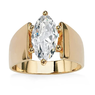 Womens 2 1/2 CT. Cubic Zirconia 14K Gold Over Brass Engagement Ring