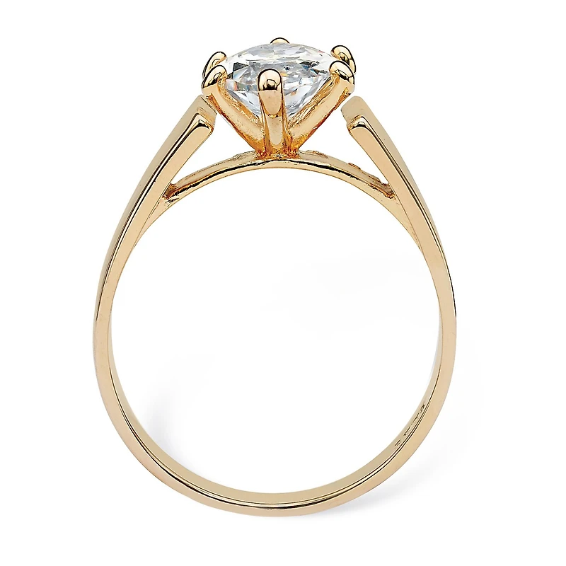 Womens 2 1/2 CT. Cubic Zirconia 14K Gold Over Brass Engagement Ring