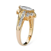 Womens 1 1/10 CT. T.W.  Cubic Zirconia 14K Gold Over Brass Engagement Ring